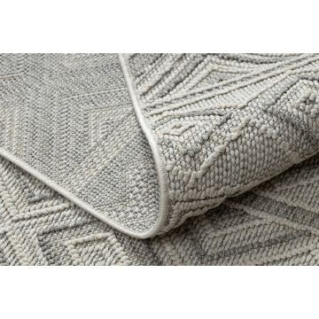 Dywan JERSEY 19234 szary - Romby, pętelkowy, strukturalny BOHO