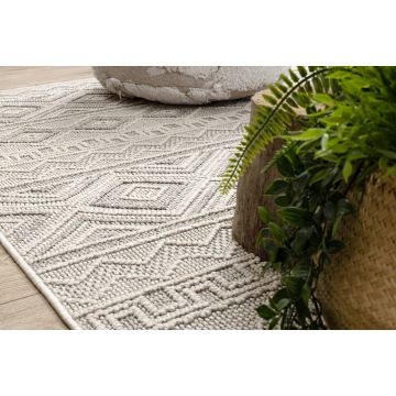 Dywan JERSEY 19234 szary - Romby, pętelkowy, strukturalny BOHO