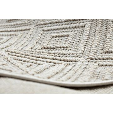 Dywan JERSEY 19234 krem - Romby, pętelkowy, strukturalny BOHO