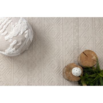 Dywan JERSEY 19234 krem - Romby, pętelkowy, strukturalny BOHO
