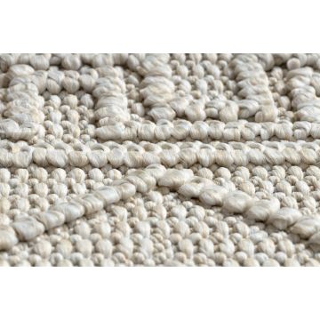 Dywan JERSEY 19234 krem - Romby, pętelkowy, strukturalny BOHO