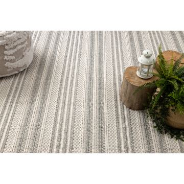 Dywan JERSEY 19233 szary - Linie, pętelkowy, strukturalny BOHO