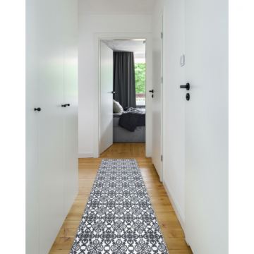 Chodnik ARGENT KWIATY- W4949 biały / szary