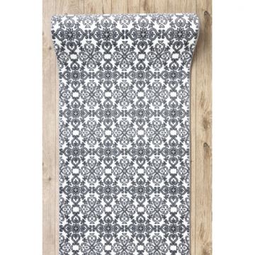 Chodnik ARGENT KWIATY- W4949 biały / szary