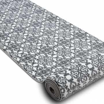 Chodnik ARGENT KWIATY- W4949 biały / szary