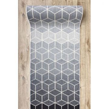 Chodnik HEOS 78590 krem / srebrny / antracyt CUBE, KOSTKA