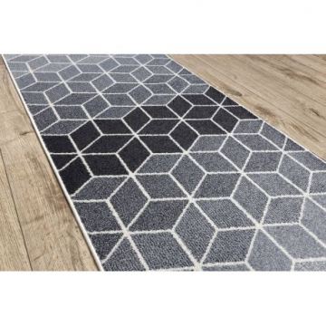 Chodnik HEOS 78590 krem / srebrny / antracyt CUBE, KOSTKA
