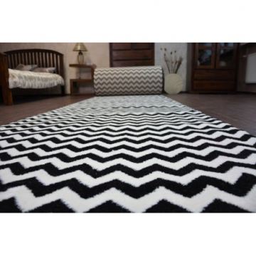 Chodnik SKETCH F561 black/cream - Zygzak