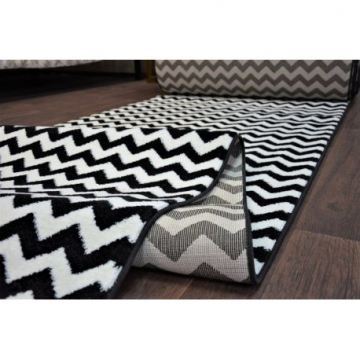 Chodnik SKETCH F561 black/cream - Zygzak
