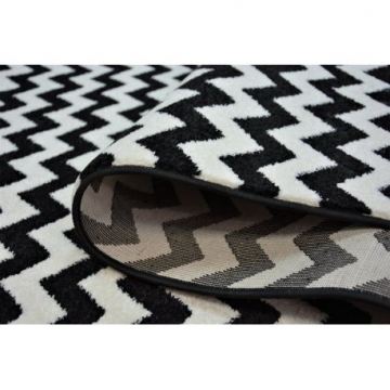 Chodnik SKETCH F561 black/cream - Zygzak