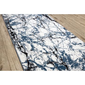 Chodnik COZY 8871 Marble, Marmur - Strukturalny, dwa poziomy runa niebieski