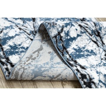 Chodnik COZY 8871 Marble, Marmur - Strukturalny, dwa poziomy runa niebieski