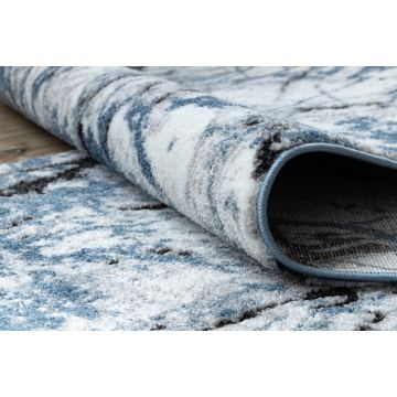 Chodnik COZY 8871 Marble, Marmur - Strukturalny, dwa poziomy runa niebieski