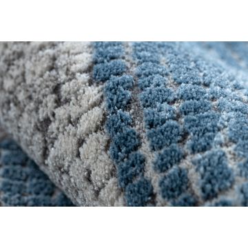 Dywan NOBLE nowoczesny  9730 68 Ramka vintage przecierany - Strukturalny, dwa poziomy runa krem / niebieski