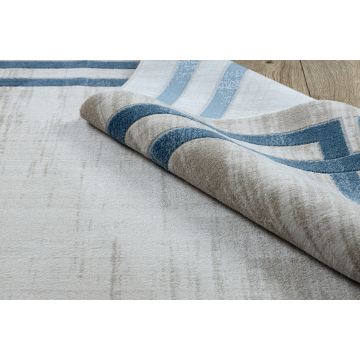 Dywan NOBLE nowoczesny  1539 68 Ramka vintage przecierany - Strukturalny, dwa poziomy runa krem / niebieski