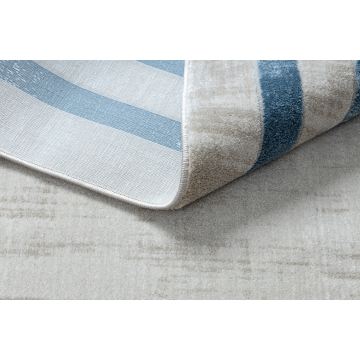 Dywan NOBLE nowoczesny  1539 68 Ramka vintage przecierany - Strukturalny, dwa poziomy runa krem / niebieski