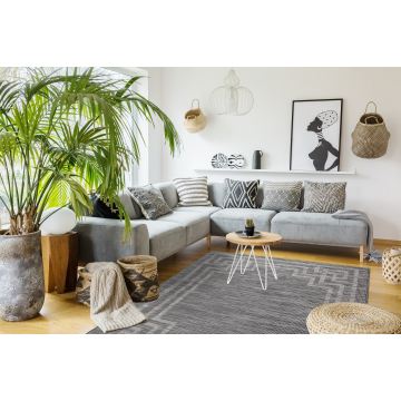 Dywan SZNURKOWY SIZAL płaskotkany PATIO 3071 Grecki ramka - czarny