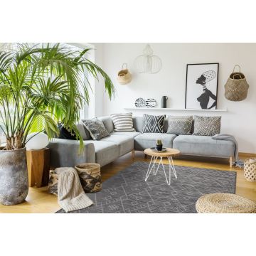 Dywan SZNURKOWY SIZAL płaskotkany PATIO 3077 Boho - czarny