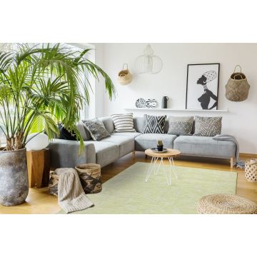 Dywan SZNURKOWY SIZAL płaskotkany PATIO 3045 liście zielony / beż