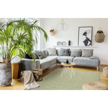 Dywan SZNURKOWY SIZAL płaskotkany PATIO 3075 romby zielony / beż