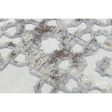 Dywan Strukturalny SOLE D3882 Ornament - płasko tkany beż / szary