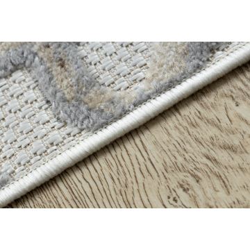 Dywan Strukturalny SOLE D3882 Ornament - płasko tkany beż / szary