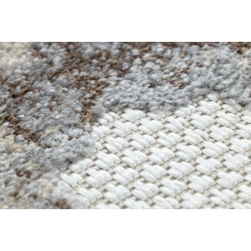 Dywan Strukturalny SOLE D3882 Ornament - płasko tkany beż / szary