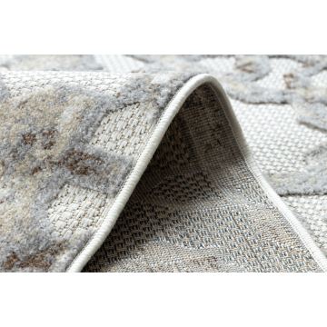 Dywan Strukturalny SOLE D3882 Ornament - płasko tkany beż / szary