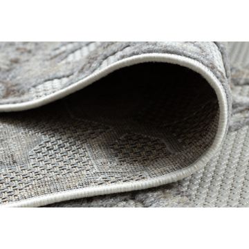 Dywan Strukturalny SOLE D3882 Ornament - płasko tkany beż / szary