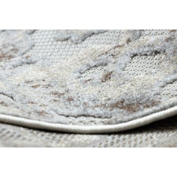 Dywan Strukturalny SOLE D3882 Ornament - płasko tkany beż / szary