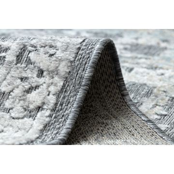 Dywan Strukturalny SOLE D3812 Ornament - płasko tkany szary / beż