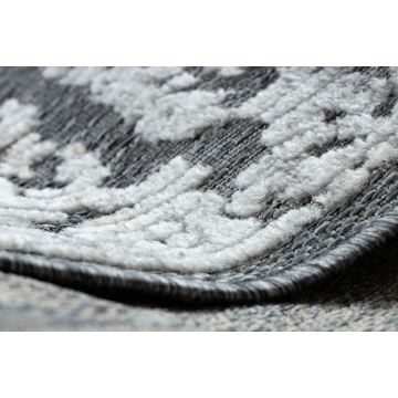 Dywan Strukturalny SOLE D3812 Ornament - płasko tkany szary / beż