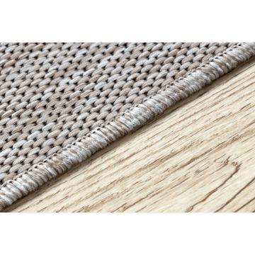 CHODNIK sznurkowy SIZAL FLOORLUX wzór 20608, koniczyna marokańska, trellis srebrny  / czarny