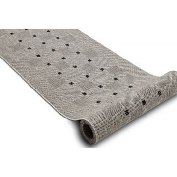 CHODNIK sznurkowy SIZAL FLOORLUX wzór 20079 srebrny  / czarny