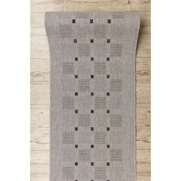CHODNIK sznurkowy SIZAL FLOORLUX wzór 20079 srebrny  / czarny