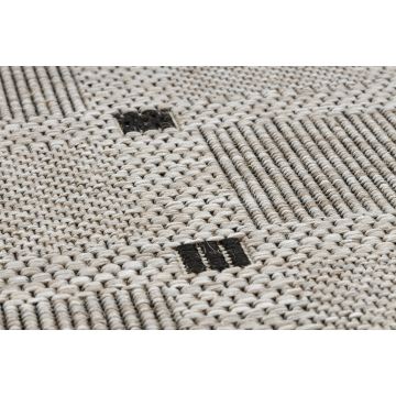 CHODNIK sznurkowy SIZAL FLOORLUX wzór 20079 srebrny  / czarny