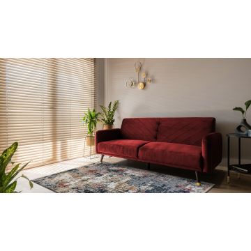 Dywan DISTIN 0123A różowy / pudrowy / biały nowoczesny - Abstrakcja, vintage, frędzle