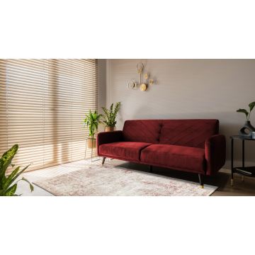 Dywan DISTIN 0828A różowy / pudrowy / biały nowoczesny - Abstrakcja, vintage, frędzle