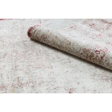 Dywan DISTIN 0828A różowy / pudrowy / biały nowoczesny - Abstrakcja, vintage, frędzle