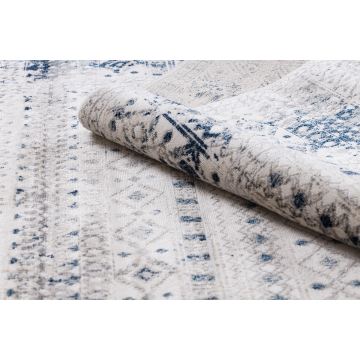 Dywan DISTIN 0833A granatowy / niebieski / biały nowoczesny - Boho, vintage, frędzle