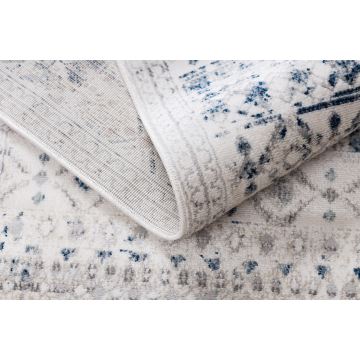 Dywan DISTIN 0833A granatowy / niebieski / biały nowoczesny - Boho, vintage, frędzle