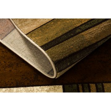 Dywan brązowy w kwadraty- ROYAL 5367 Geometryczny 3D - czarny / brązowy