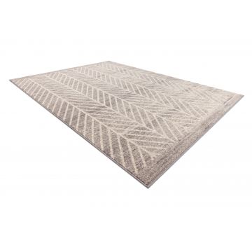 Dywan wełniany beżowy w jodełkę  ANGEL 1188 / 52033 Jodełka, chevron beż / szary