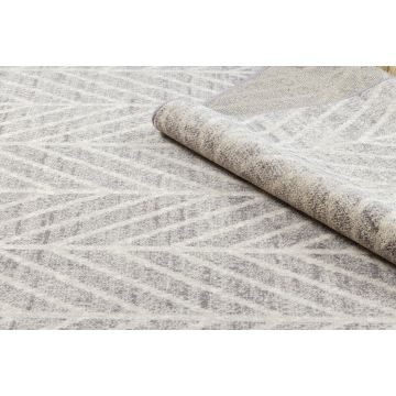 Dywan wełniany beżowy w jodełkę  ANGEL 1188 / 52033 Jodełka, chevron beż / szary