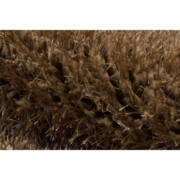Dywan BUENOS 6650 shaggy jednolity, jednokolorowy ciemny beż