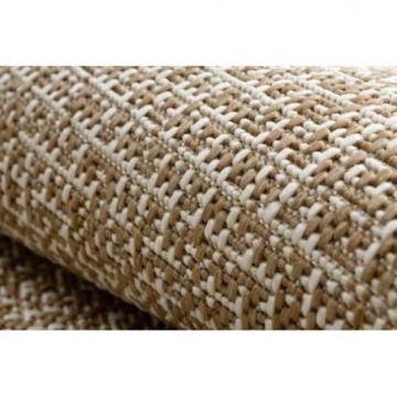 Dywan sizal FLAT 49371265 Kratka - beż naturalny kolor słomkowy, sznurkowy