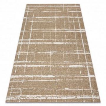 Dywan sizal FLAT 48965265 Kratka, vintage - beż naturalny kolor słomkowy, sznurkowy
