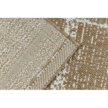 Dywan sizal FLAT 48965265 Kratka, vintage - beż naturalny kolor słomkowy, sznurkowy