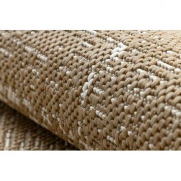 Dywan sizal FLAT 48965265 Kratka, vintage - beż naturalny kolor słomkowy, sznurkowy