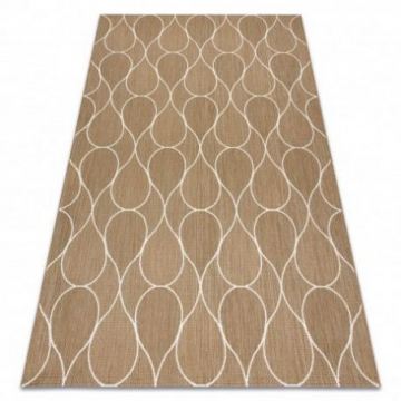 Dywan sizal FLAT 49379265 Krople - beż naturalny kolor słomkowy, sznurkowy